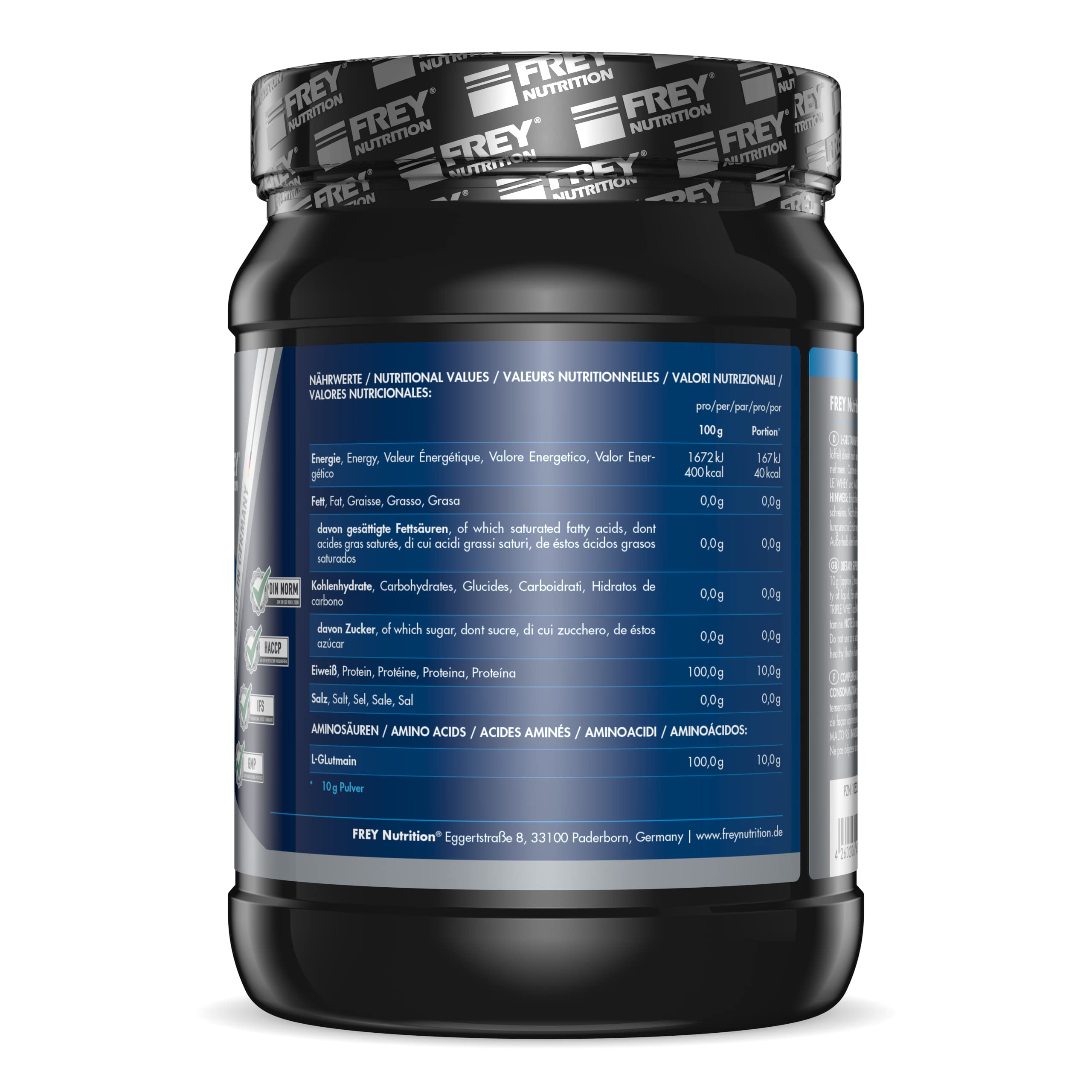 Frey Nutrition Glutamin Pur, 1er Pack (1 x 500 g)