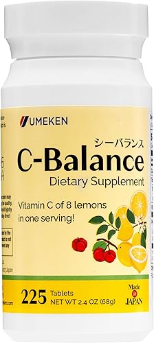 Umeken C-Balance - Masticables de vitamina C, extracto de acerola y limón, apoyo inmunológico de alta potencia para adultos y niños, 2.28 oz