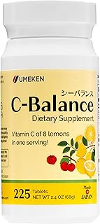 Umeken C-Balance Vitamin C Chewables, Acerola & Lemon Extract, High Potency Immune Support for Adults and Children, 68g (45-Day Supply, 1 Pack)