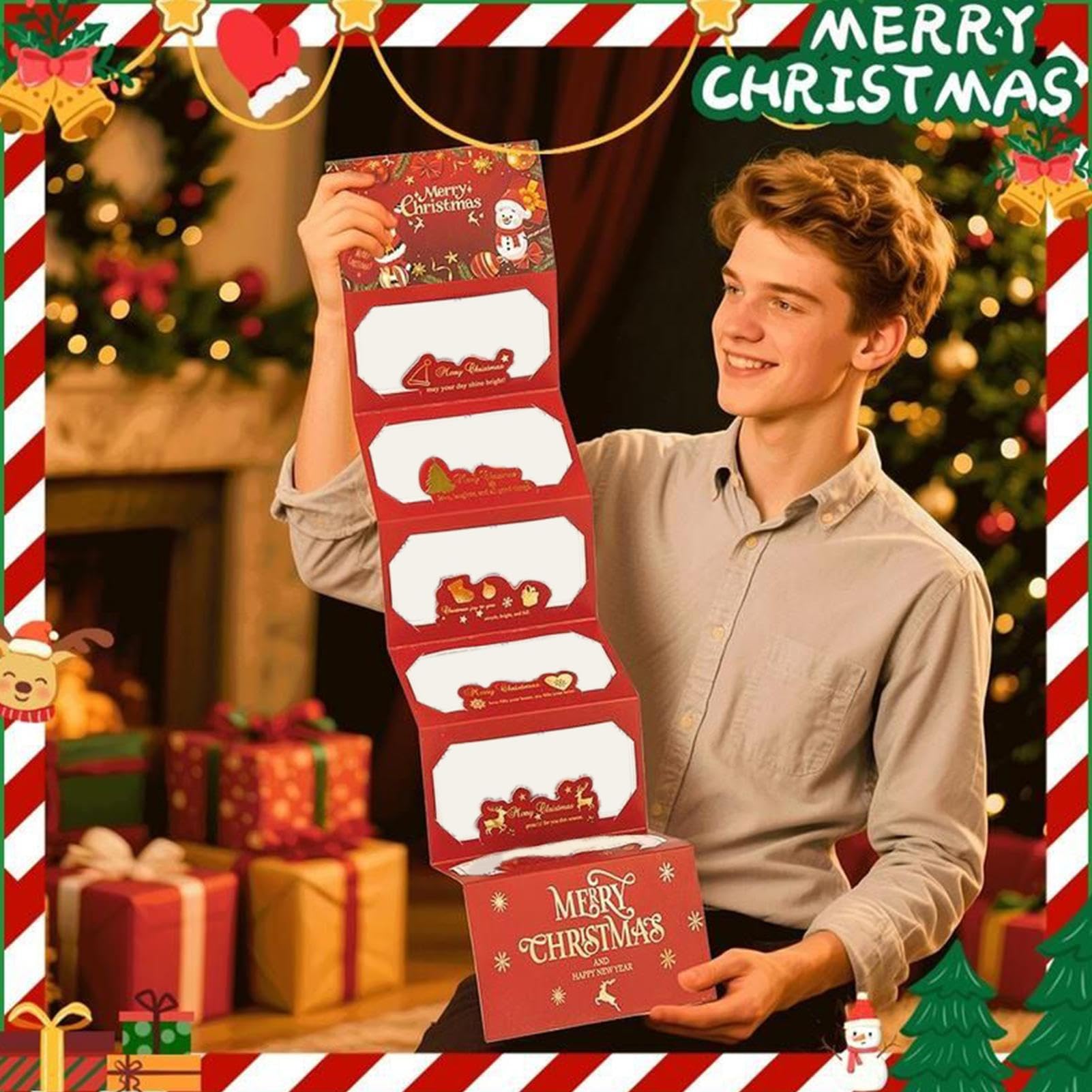 Conjunto De Sobre En Efectivo Navideño: Titulares De Dinero Festivo, Organizadores De Tarjetas De Regalo Rojo Y Verde Festivos, Billeteras De Papel Duraderas Con Diseños, 10 Paquete | Decoración Creat