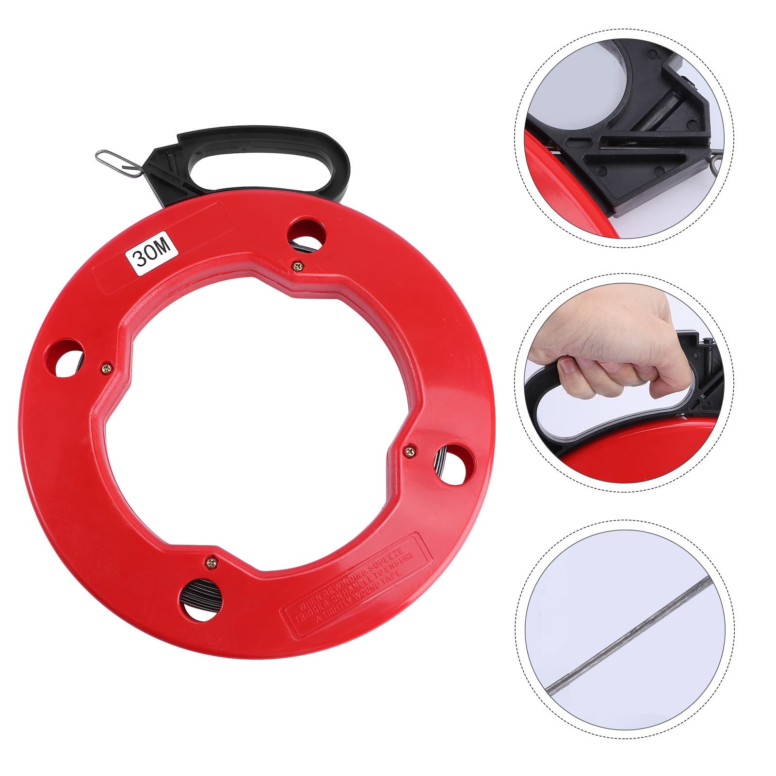 Rote Drahtangelwerkzeug Kabelzieher aus Stahl und Abs für Elektriker