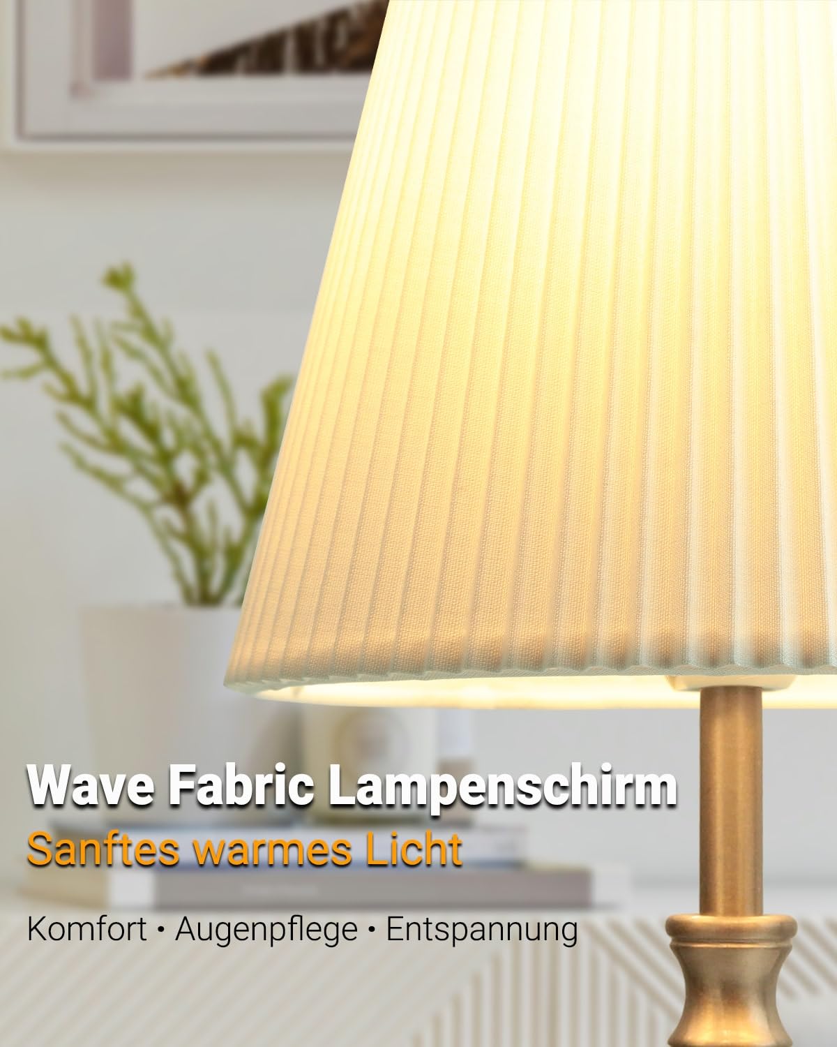 HSLighting Nachttischlampe Touch Dimmbar, 31.5cm Tischlampe Wohnzimmer Glühbirne 3 Helligkeitsstufen Einstellbar Schreibtischlampe Tischleuchte für Nachttisch Schlafzimmer Lesen Hotel, 2 Stuck
