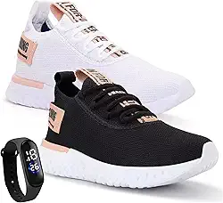 Kit 2 Tênis Feminino De Caminhada Macio Para Academia Leve Conforto + Relógio