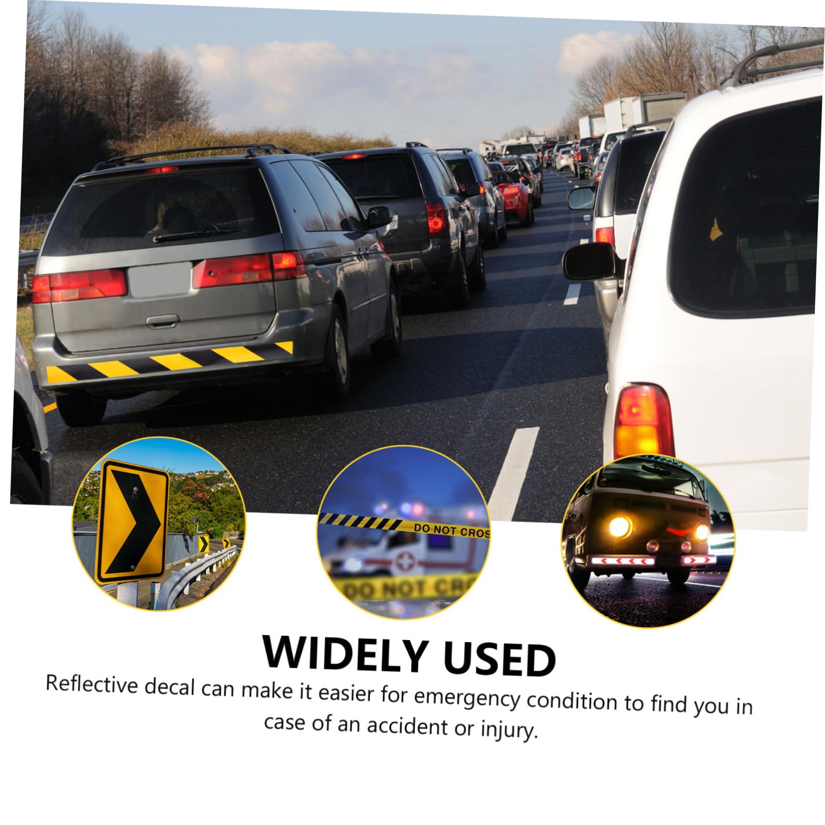 TOYANDONA 4 Cinta Reflectante Adhesiva Amarilla y para Vehículos Pegatina de Advertencia para la Visibilidad y Seguridad Carreteras para Camiones y Bicicletas