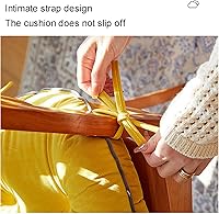 Vista 3 de Cojín para silla, cojín grueso para el suelo, cómodo y suave, cojín de terciopelo para silla con lazos, cojín de meditación para dormitorio, balcón