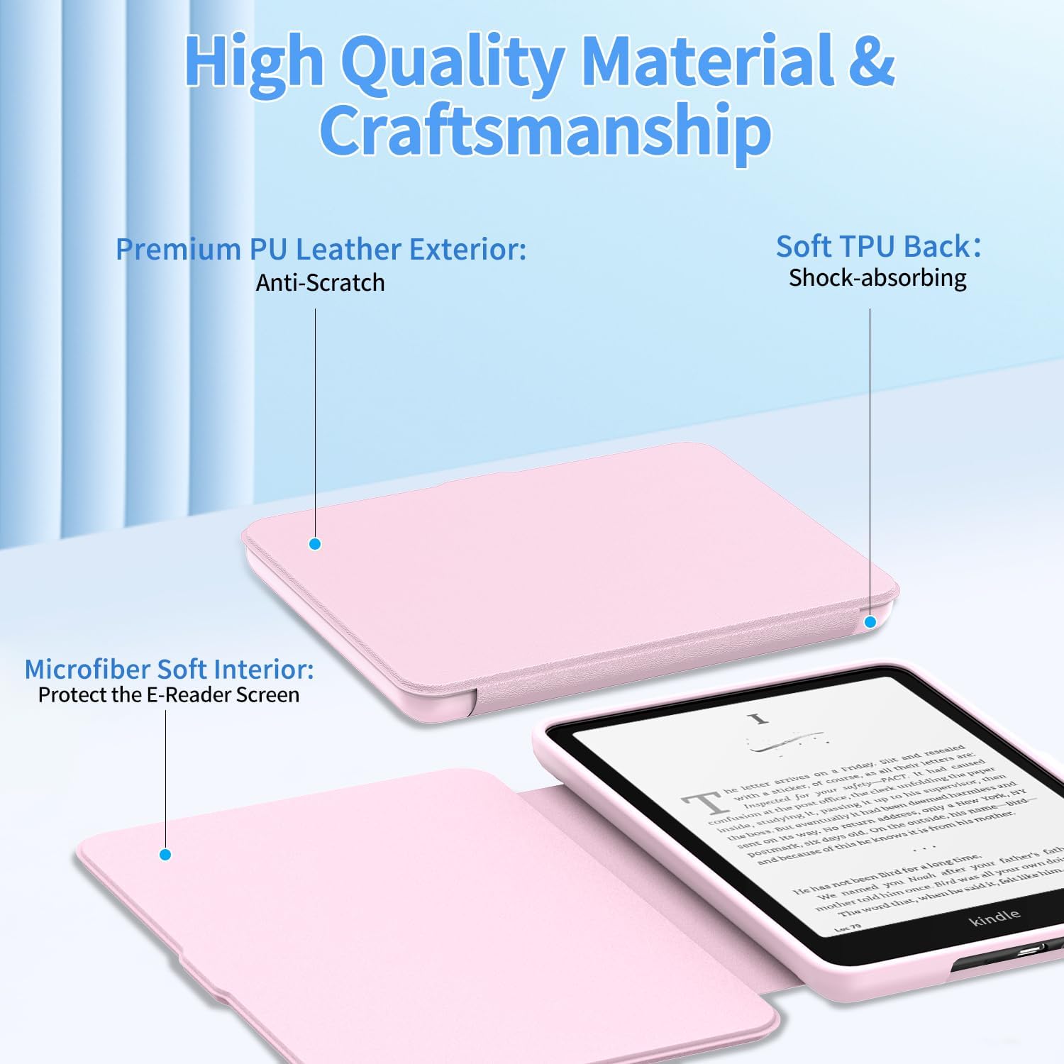 Protective Case with Auto Wake/Sleep Function, Incompatible with TCL Nokia Remarkable -Pink