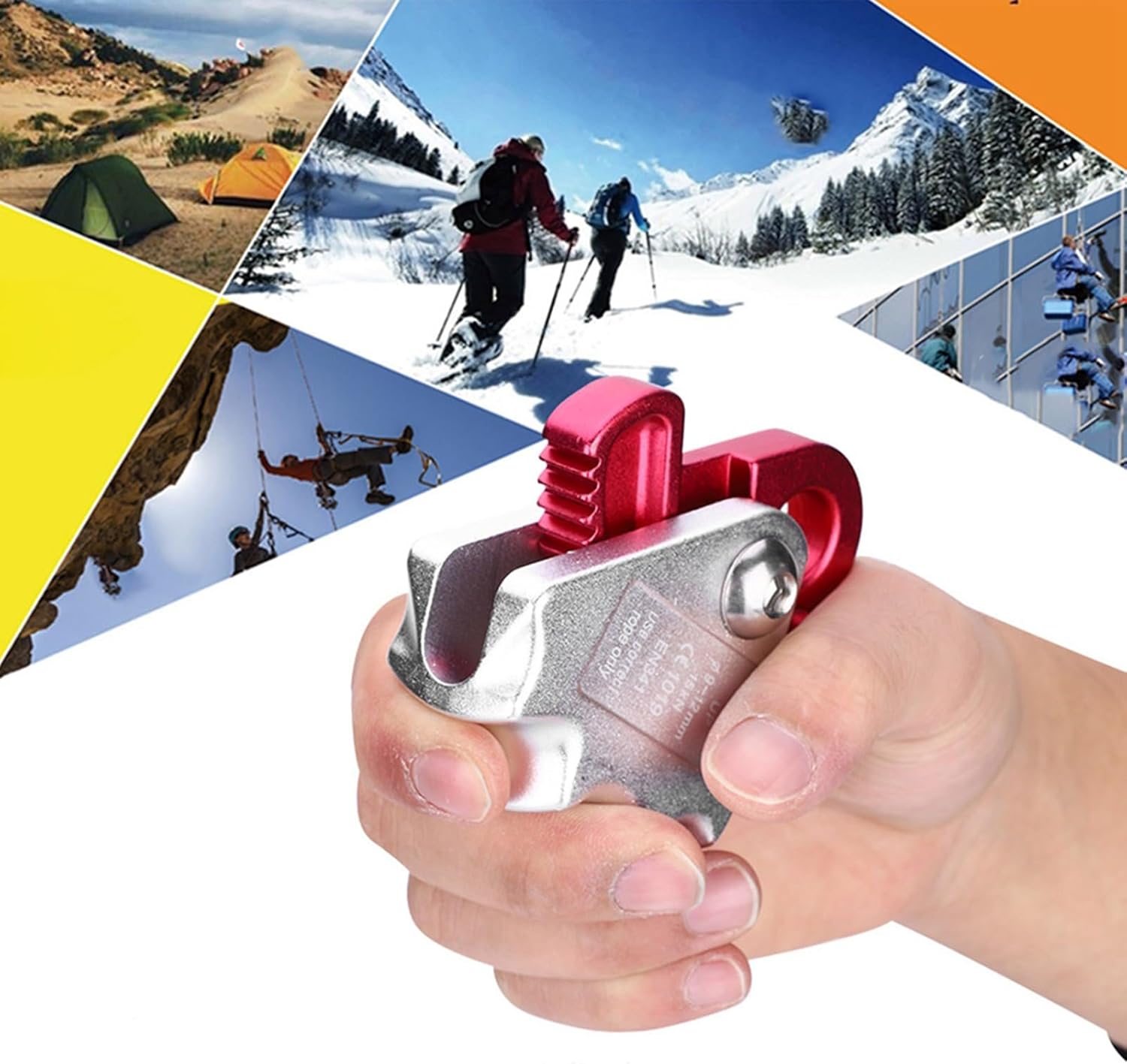 DAUERHAFT 15KN Stop Descender Rope Clamp for 9-12mm Rope Self Braking Fall Arrest Device Climbing Equipment Accessory rope grab climbing rope grab Equipo de Rappel y Descenso