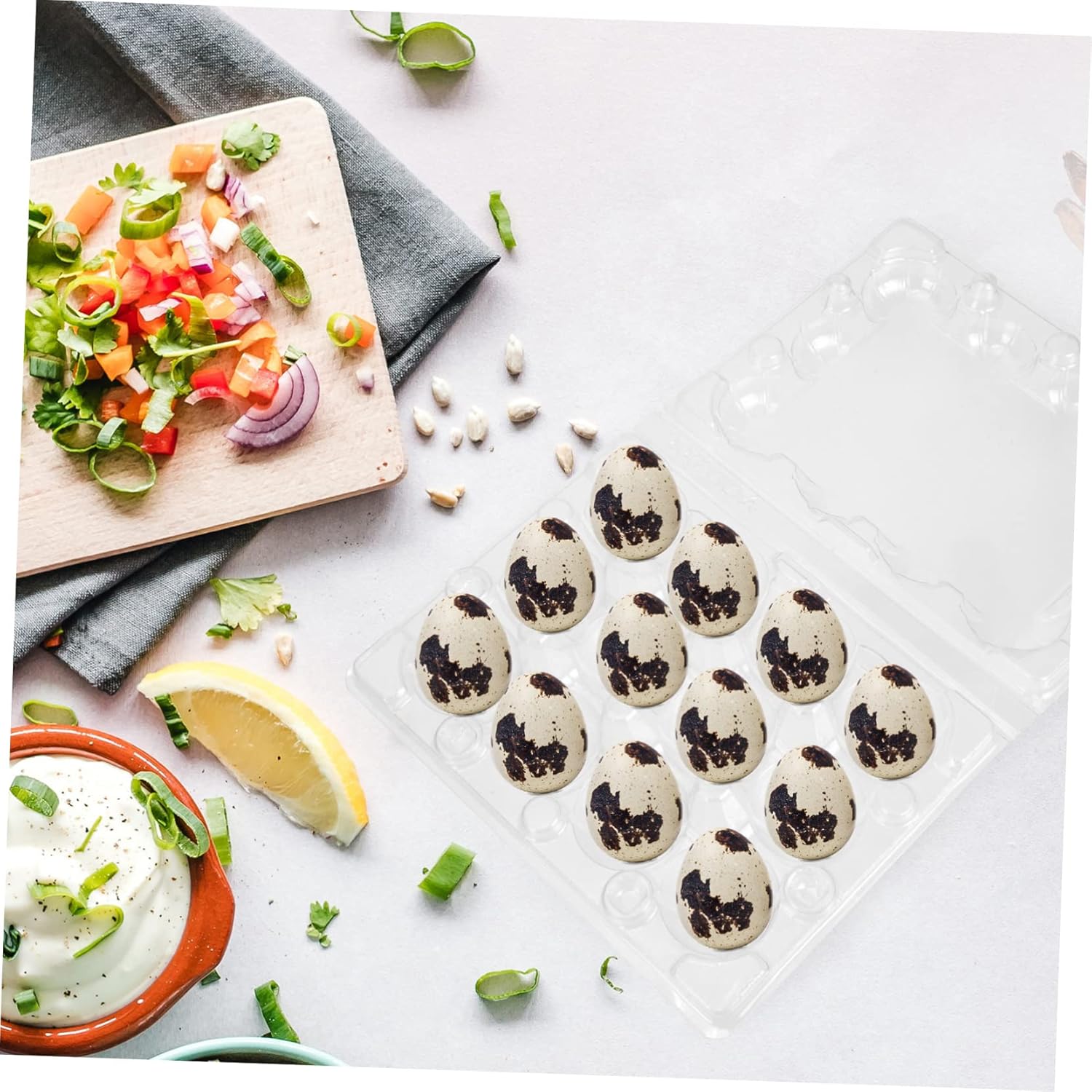 50pcs Quail Storage Organizer Trays Cover Holder for -saving Design for Home and Supermarkets