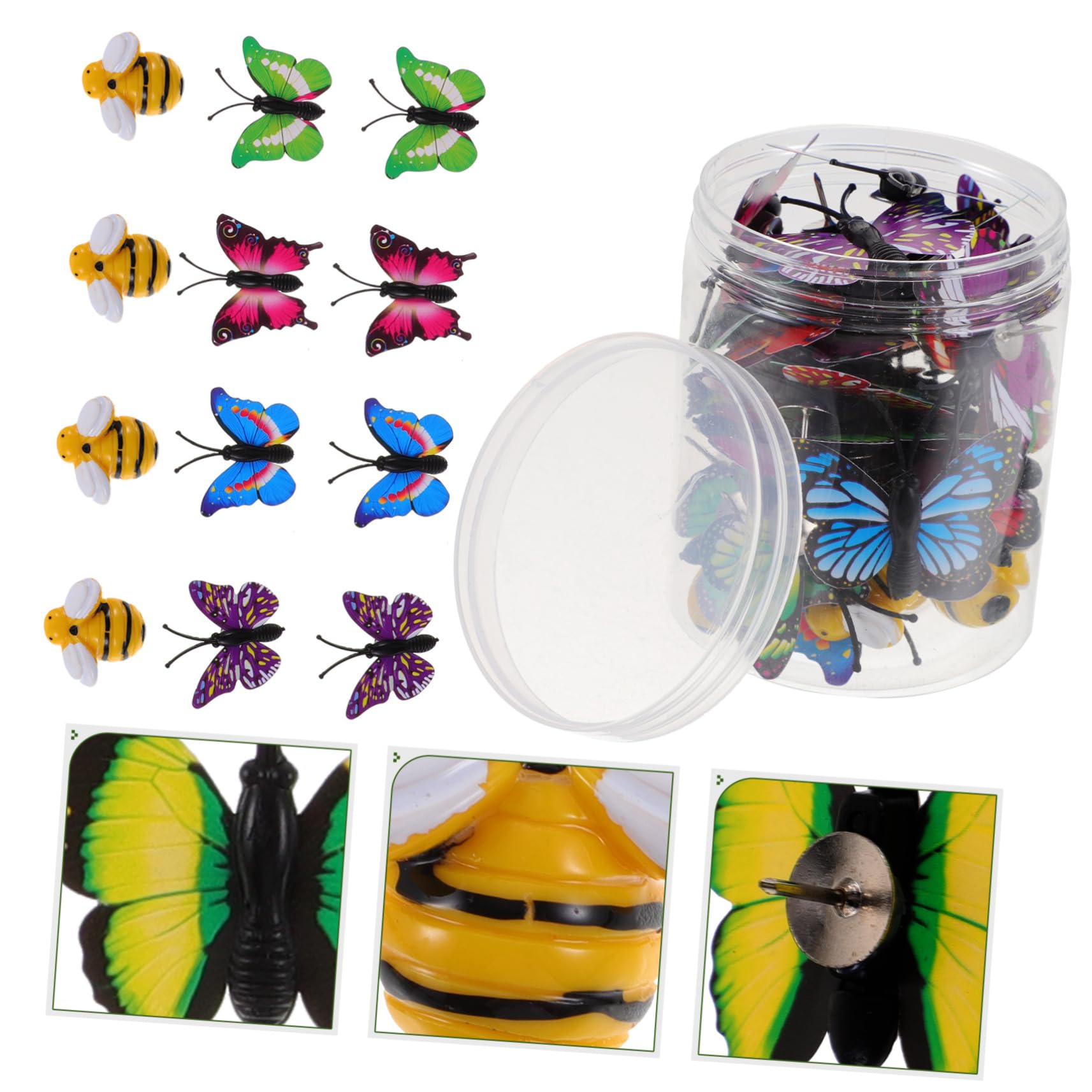 TEHAUX 120piezas Chinchetas Decorativas De Abeja y para Tablero De Corcho De Multifuncionales para Fotos y Notas para Decoración De Paredes y Mapas