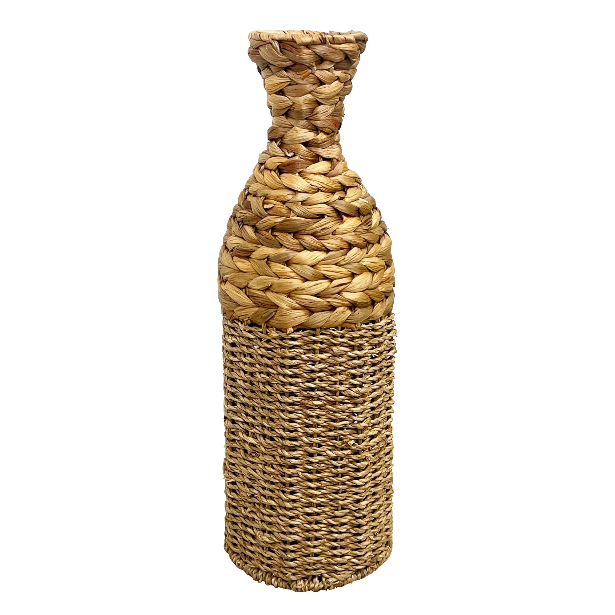 Alfie Francis Brown 45.5Cm Tall Large Floor Standing Vase For Artificial Flowers Pampas Grasses Woven Seagrass & Water Hyacinth Wicker Home Decor Gift