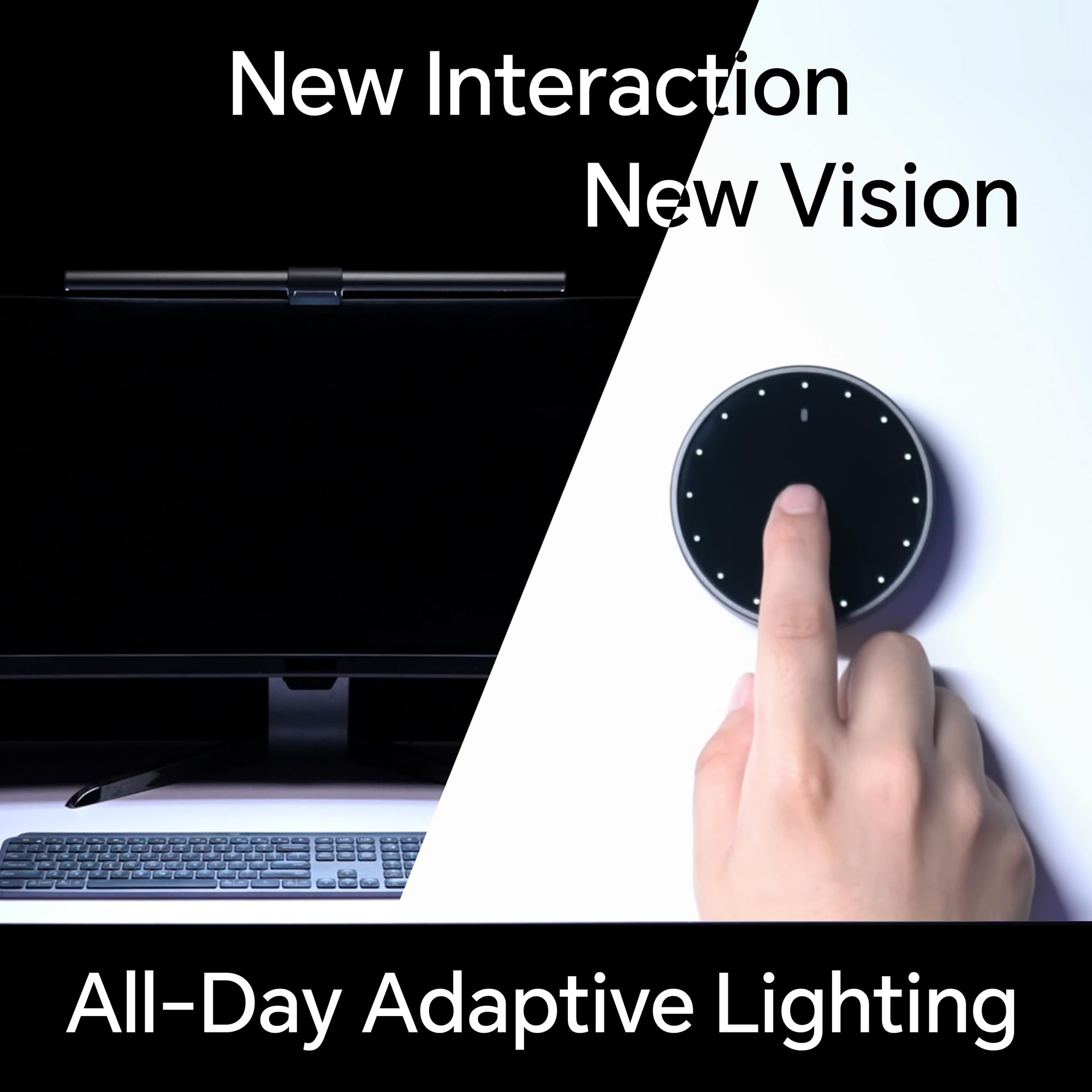 ELESENSE Computer Monitor Light Bar, Eye-Care USB-Powered Desk Lamp, Stepless Dimming Brightness & Color Temperature, No Screen Glare, Space Saving for Home Office Gaming, Dark Gray