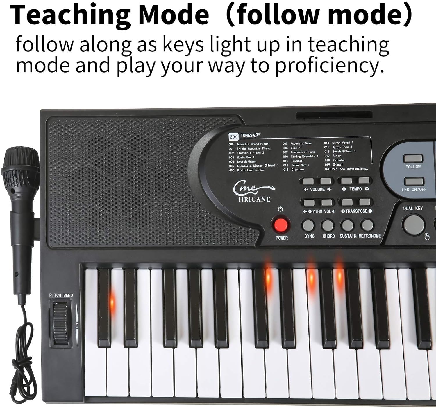 61 touches clavier de Piano avec Microphone Piano Note autocollant alimentation support de musique électronique numérique clavier cadeau pour débutant garçons filles