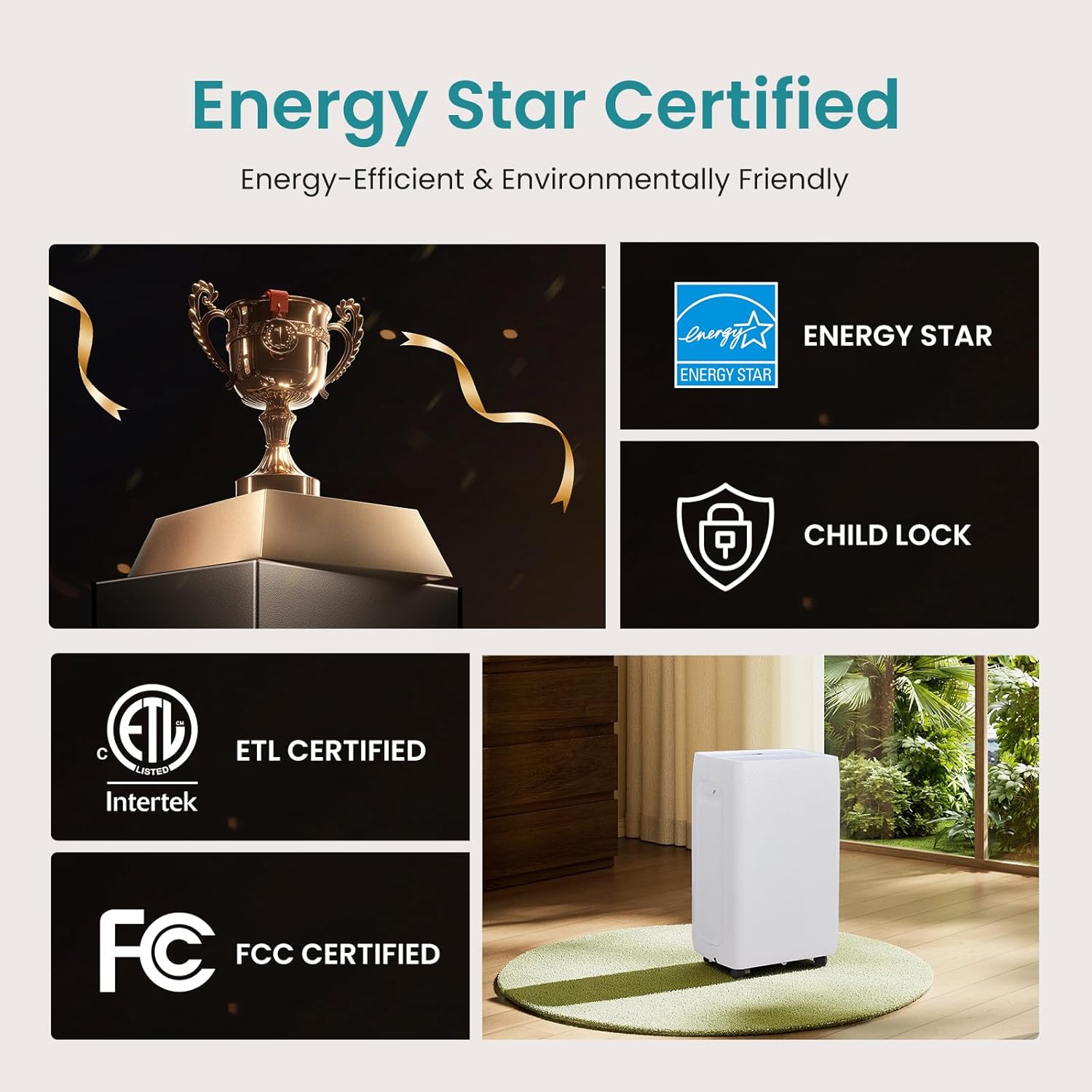 Energy Star and ETL Certified Dehumidifier