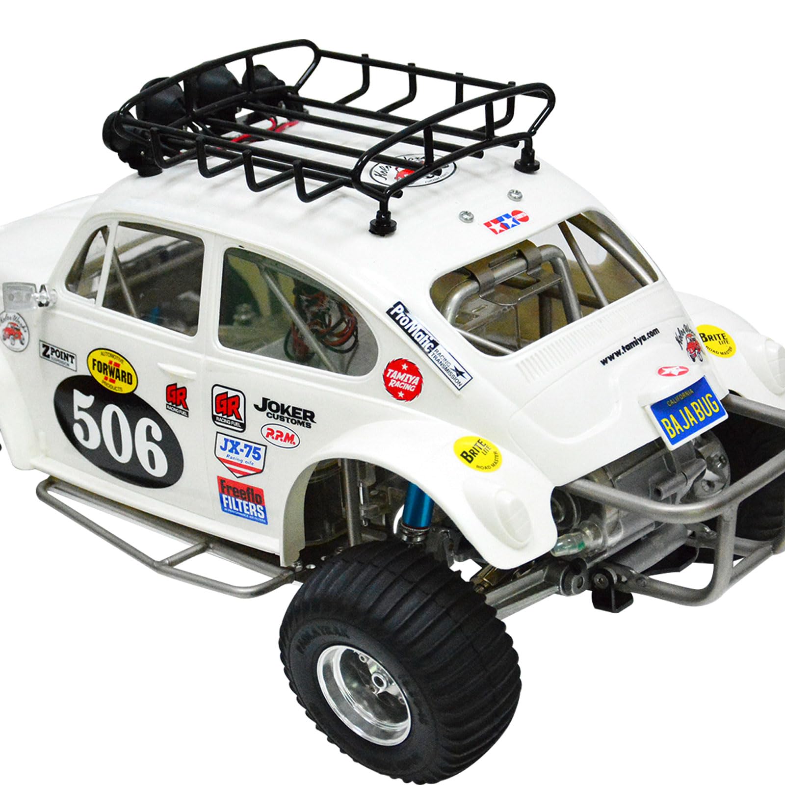 HOBOHY 1/10 Metal Roof Rack Luggage with LED Light Set for Tamiya