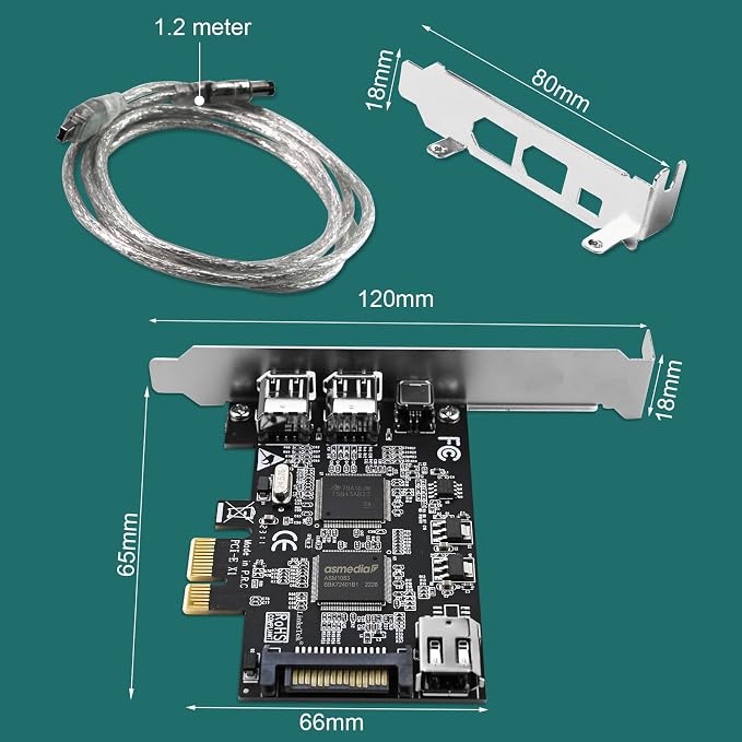 Tarjeta PCIE Firewire 1394A 4 puertos PCIE-TSB43AB23 miniatura 8