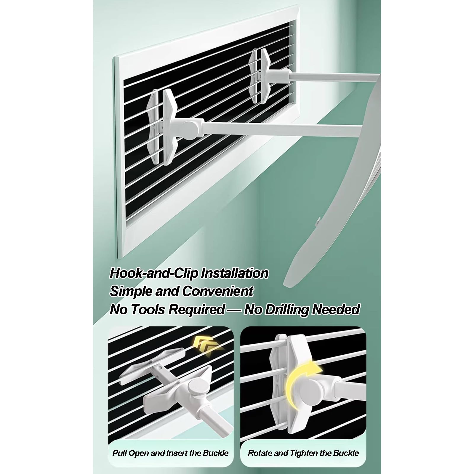 Deflettore Condizionatore Universale per Bocchette, Deflettore Aria Condizionata a Soffitto (Impianti Centralizzati), Evita il Flusso Diretto, Angolo Regolabile(57x19 cm/22x7 in)