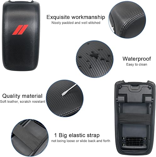 Miniatura 3 de Funda de consola central para Dodge Charger Accesorios 2011-2021 2022 2023 para Chrysler 300 2015-2022 Funda de cuero para reposabrazos de caja de