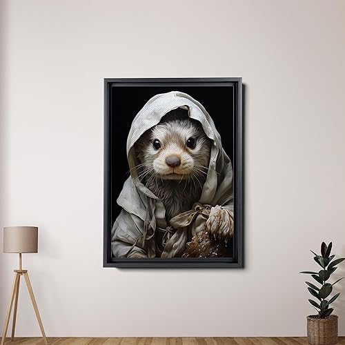 Miniatura 4 de Fox Mother Cub Print, In The Style Of Stencil,Based, Ivory, Kids Wall Art, Kids Wall Art Display, Mom And Baby Animal Art Print, Canvas, Wall Decor