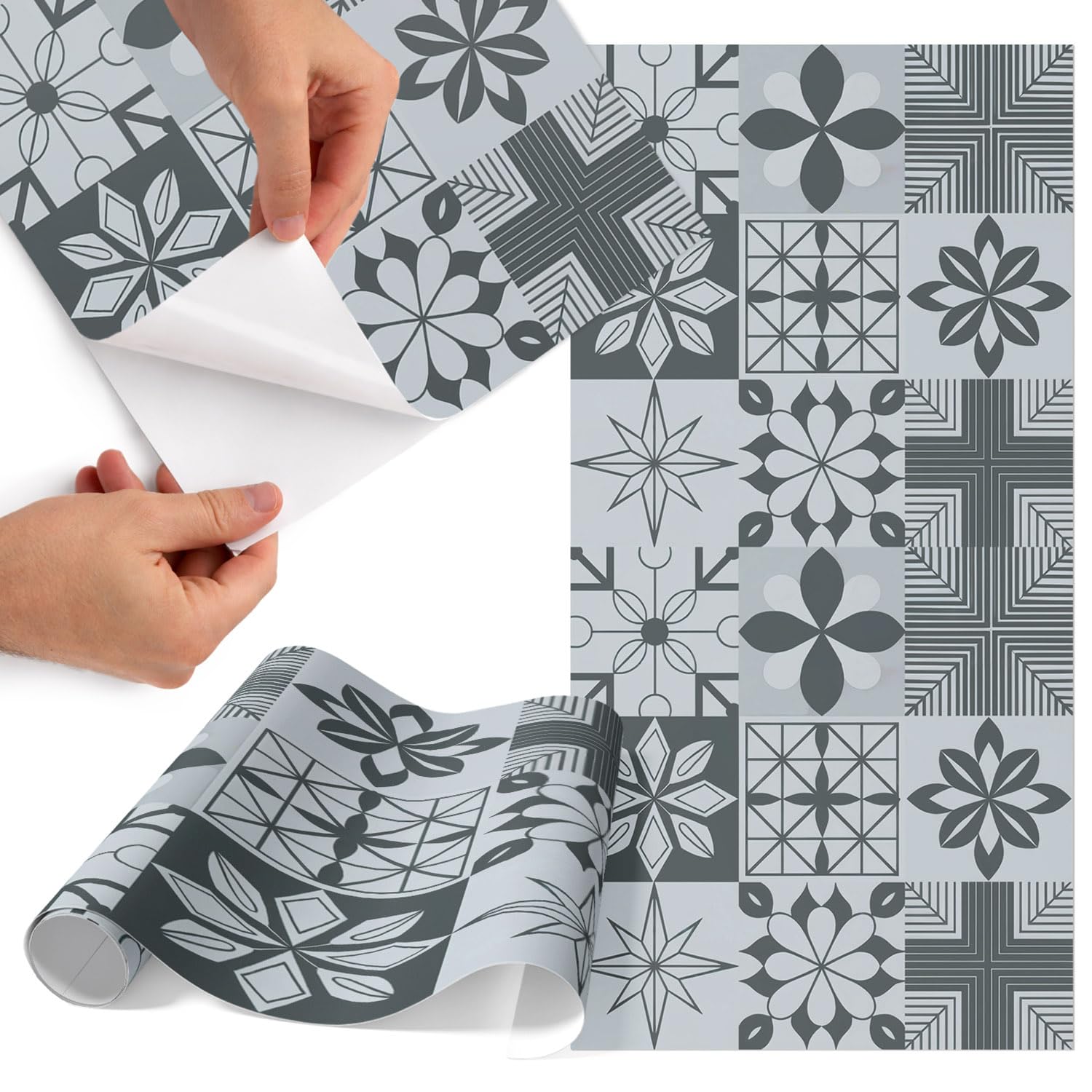 Papel pintado para muebles fácil de limpiar e impermeable estilo baldosas 1