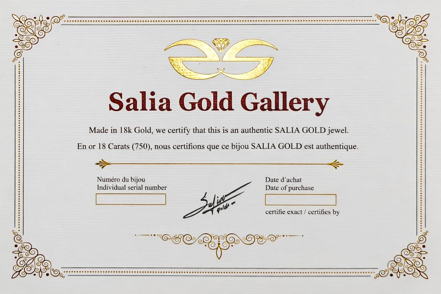Pendentif Femme – or 18 carats – 0.23 gr – papillon, bijou artisanal – Valeur refuge – Idée cadeau – poinçon 750 – Certificat d’authenticité – Salia Gold Paris