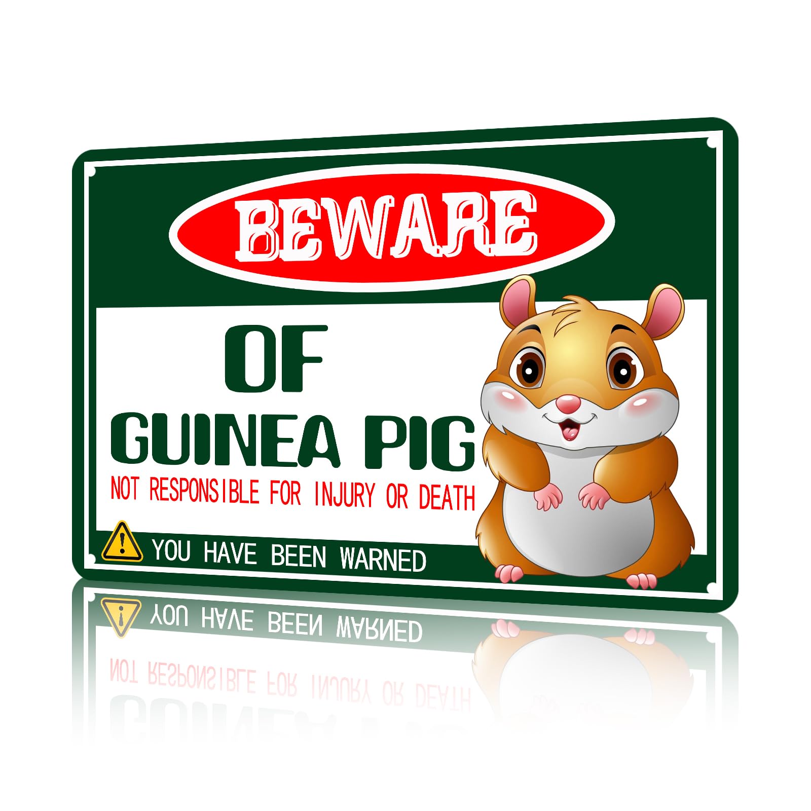 Anceky Funny Guinea Pig Decor Beware Of Guinea Pig Vintage Metal Signs Animal Tin Sign for Home Outdoor Wall Decor 8×12 Inch