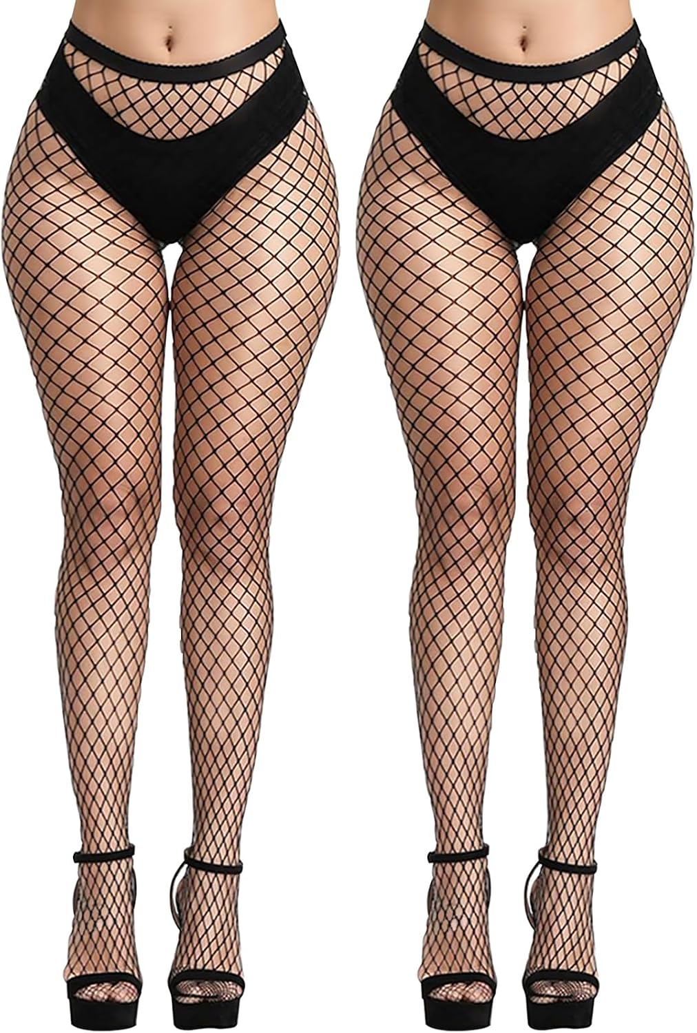 Buauty Fishnet Stockings for Women, High Waisted Fishnet Tights Black Fishnets for Halloween