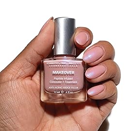 Dermelect MAKEOVER Smoothing Ridge Filler Mocha - Award-Winning Nail Treatment, Strengthens & Conceals Damaged, Brittle, Ridged, Peeling Nails - Base Coat & Nail Repair Formula 0.4 oz