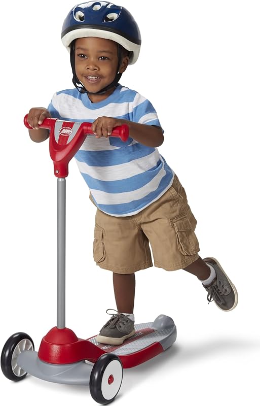 My 1st Scooter, For Kids 2-5 Years Old, Red | Extra Wide Base for Balance, 2 Front Wheels for Added Stability, Easy to Use Foot Brake, (Amazon Exclusive)
