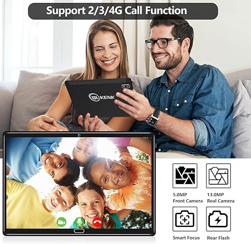 Miniatura 5 de Tablet Android 13 2025, tableta 2 en 1 de 10.1 pulgadas, tabletas celulares 4G con teclado, 64 GB de ROM + 4 GB de RAM, procesador Octa-Core, 2