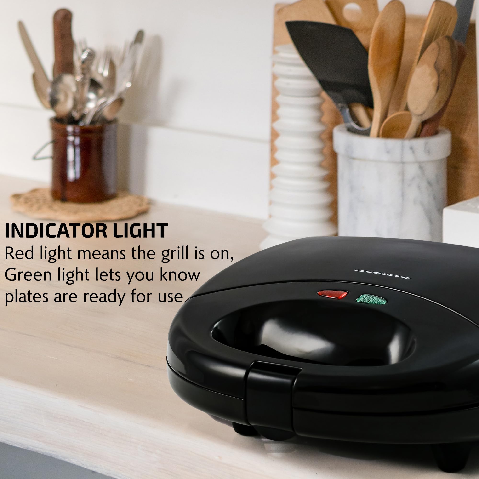 OVENTE Electric Sandwich, Panini and Waffle Maker Set with 3 Removable Non-Stick Plates, 750 Watts, Perfect for Grilled Cheese, Tuna Melts, Burgers, Steaks and Snacks, Black GPI202B