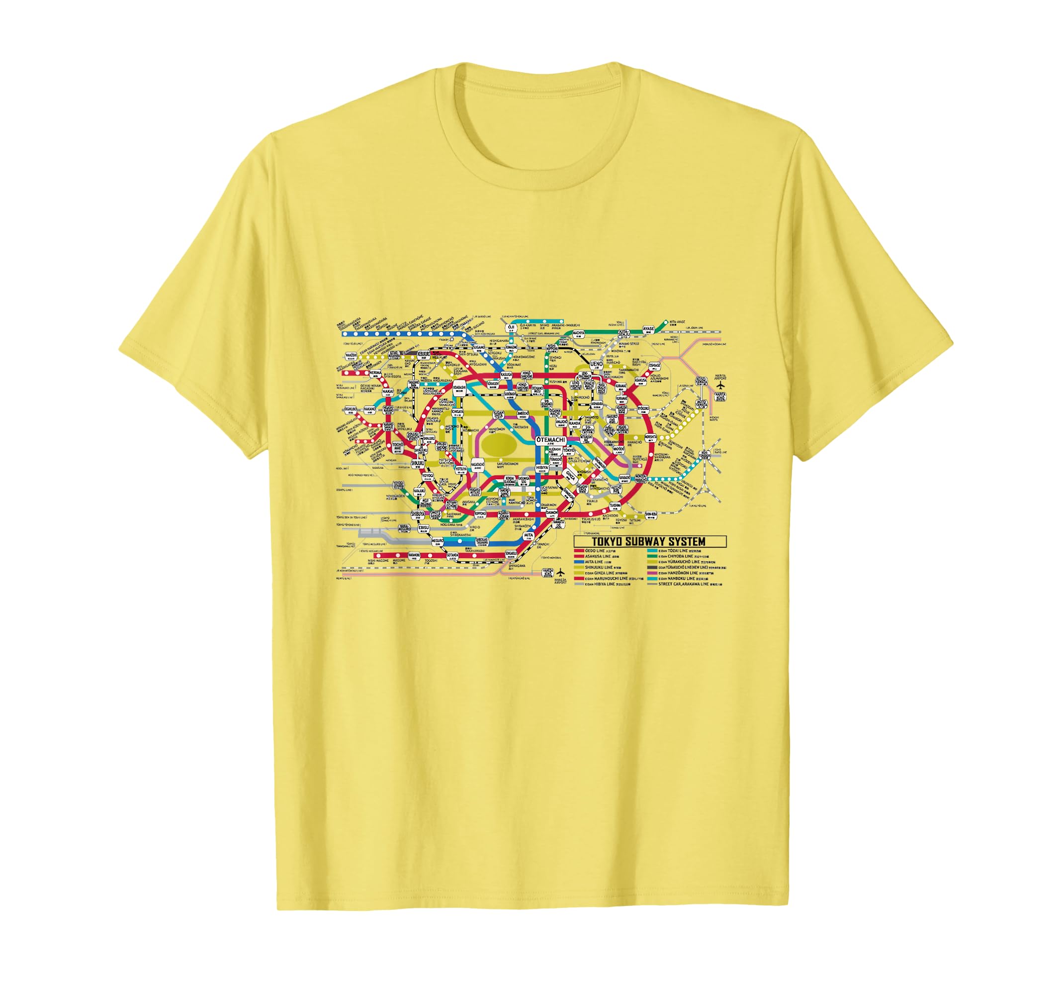 Tokyo Subway Map - T-Shirt Map of the Tokyo Subway System T-Shirt