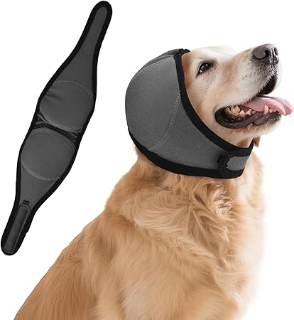 Amazon.com: Cubiertas para las orejas de perro para el baño, orejeras de perro, protección contra el ruido, protector elástico impermeable con diseño de capucha calmante para fuegos artificiales, visitas al : Productos para Animales
