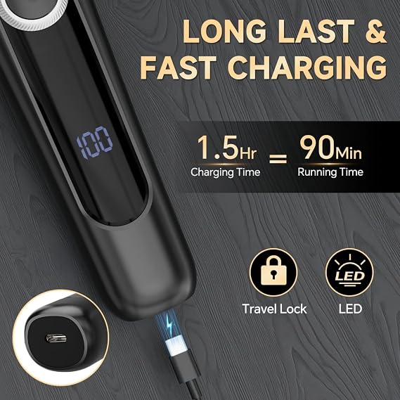 Beard Trimmer for Men, 5-in-1 Waterproof Electric Razor, Black