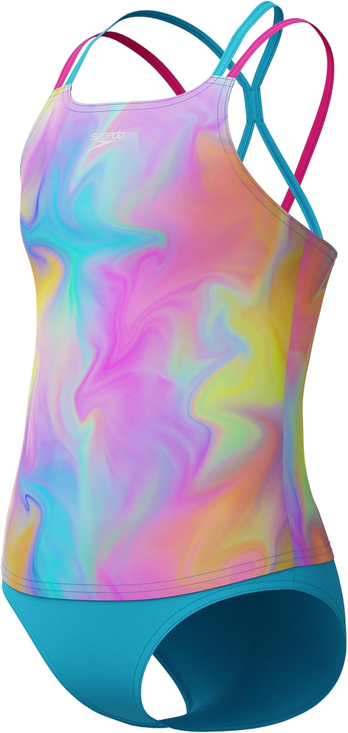 Speedo girls Swimsuit Two Piece Tankini Thin Strap - Image 4