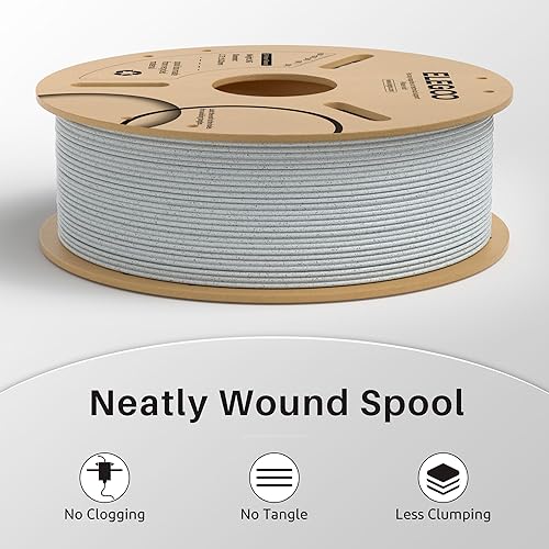 Miniatura 4 de ELEGOO Filamento PLA de 0.069 pulgadas (0.069 in), mármol de 2.2 lbs, filamento de impresora 3D, precisión dimensional +- 0.001 in, carrete de