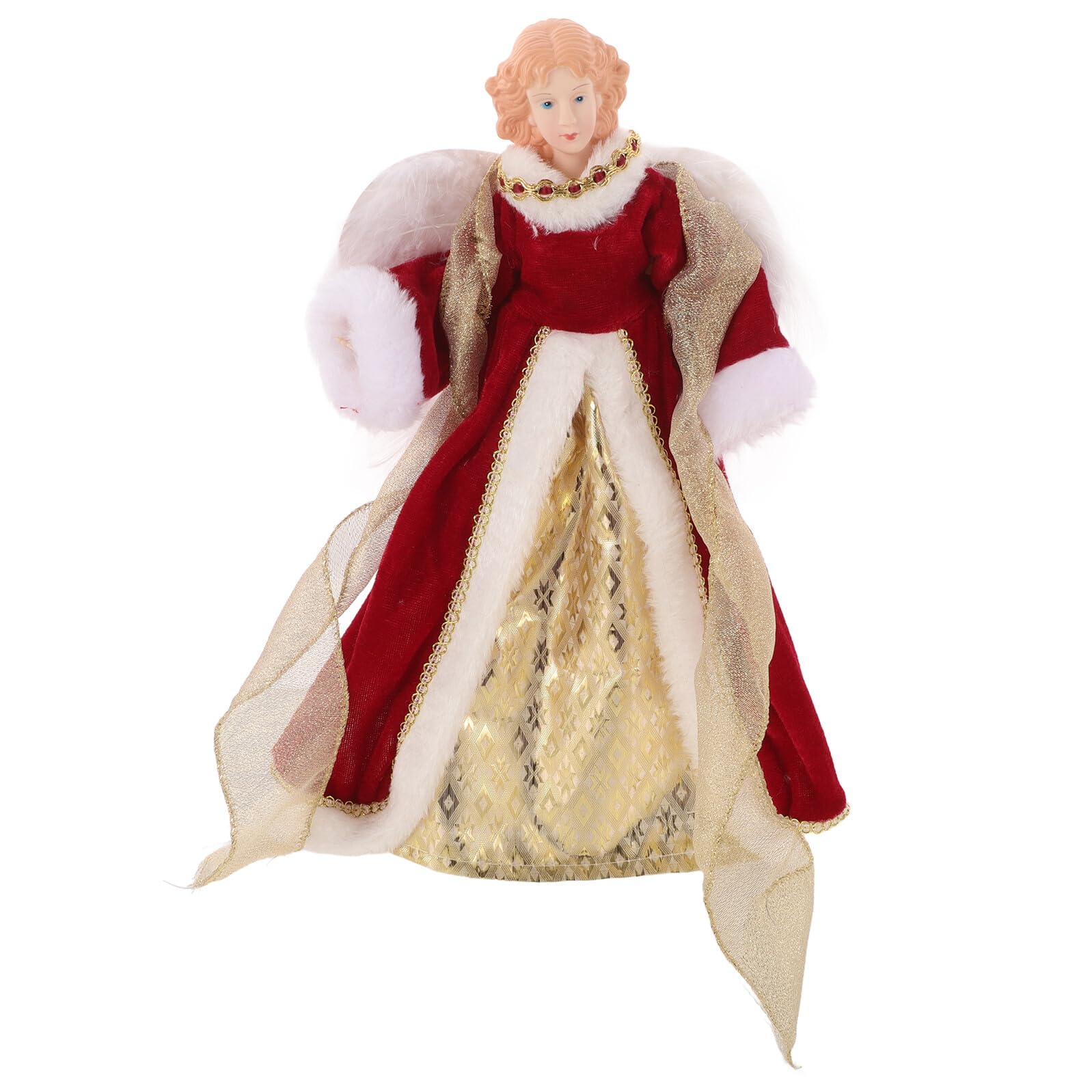 SHINEOFI Adorno para Punta de Árbol de Navidad Ángel Alas de Felpa Decoración Navideña Creativa Detalle para Fiestas y Decoración de Mesa