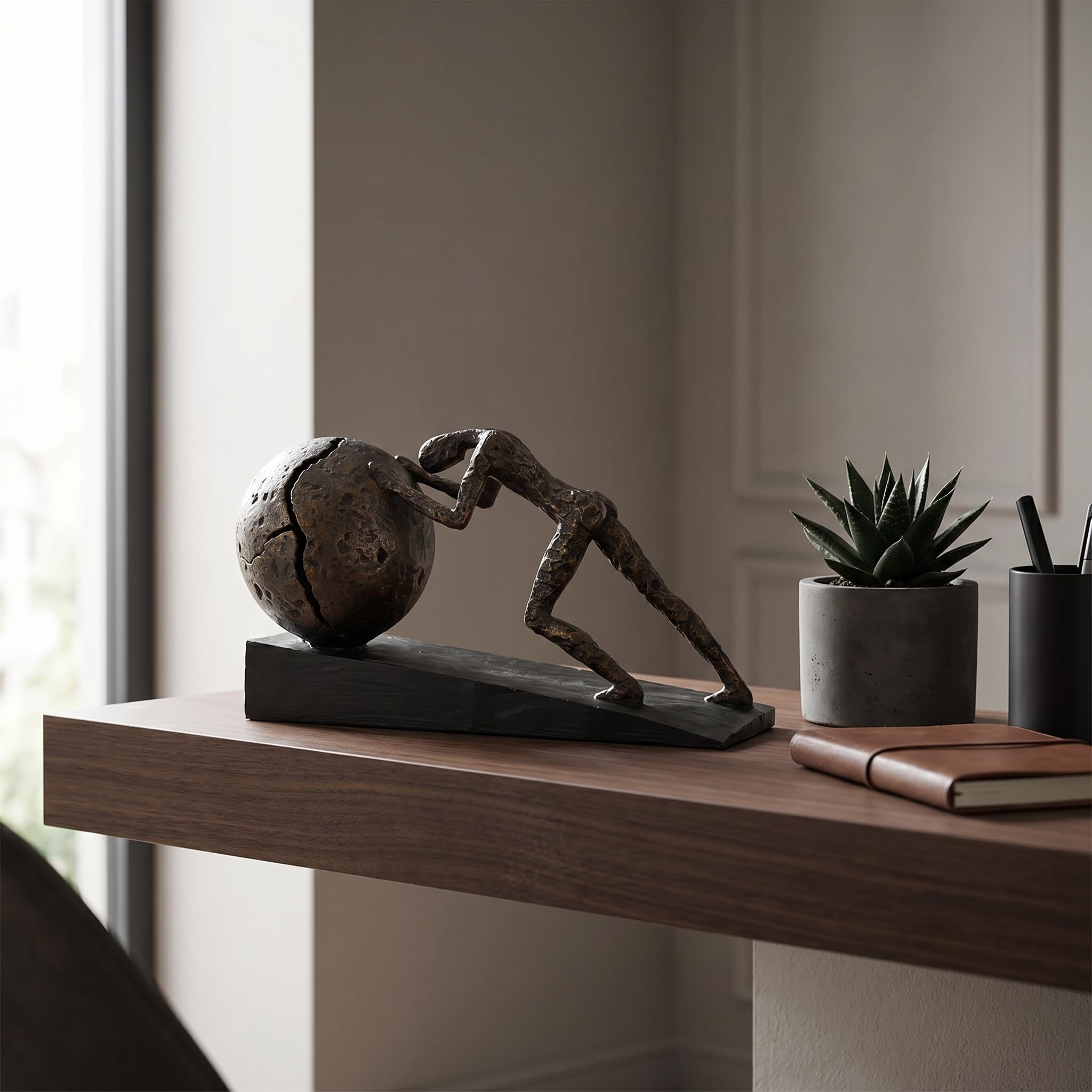 Casablanca Skulptur Heavy Ball, Deko Figur Bronze, Kunstharz Statue Wohnzimmer, Büro Dekoration H. 21,5 cm x B. 37 cm - Moderne Skulpturen