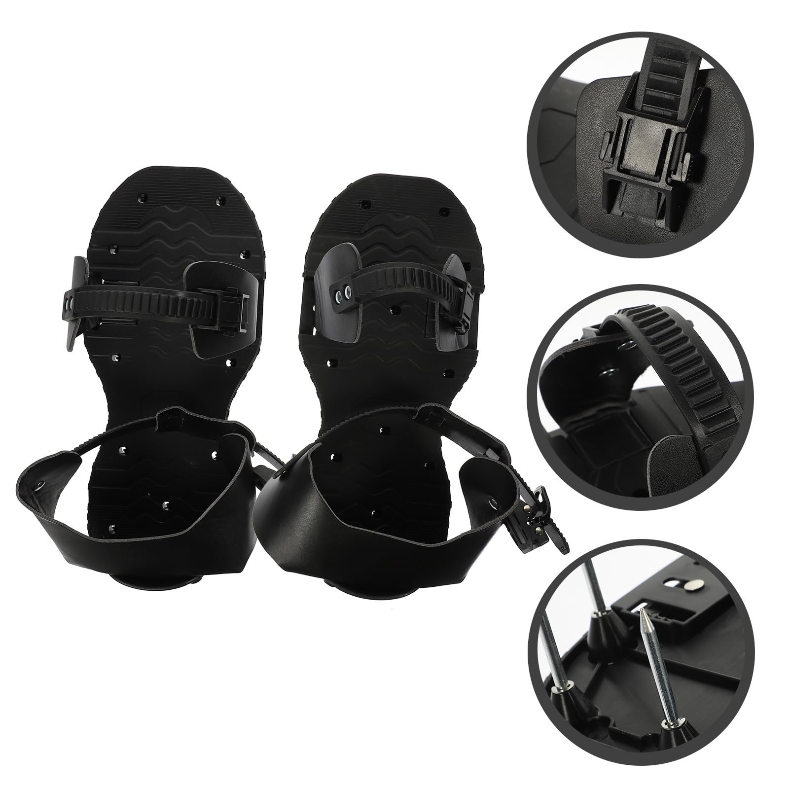 Abaodam Zapatos Aireadores de Césped Correas Ajustables, PU Negro, Mejoran la Salud del Césped Herramienta de Jardinería