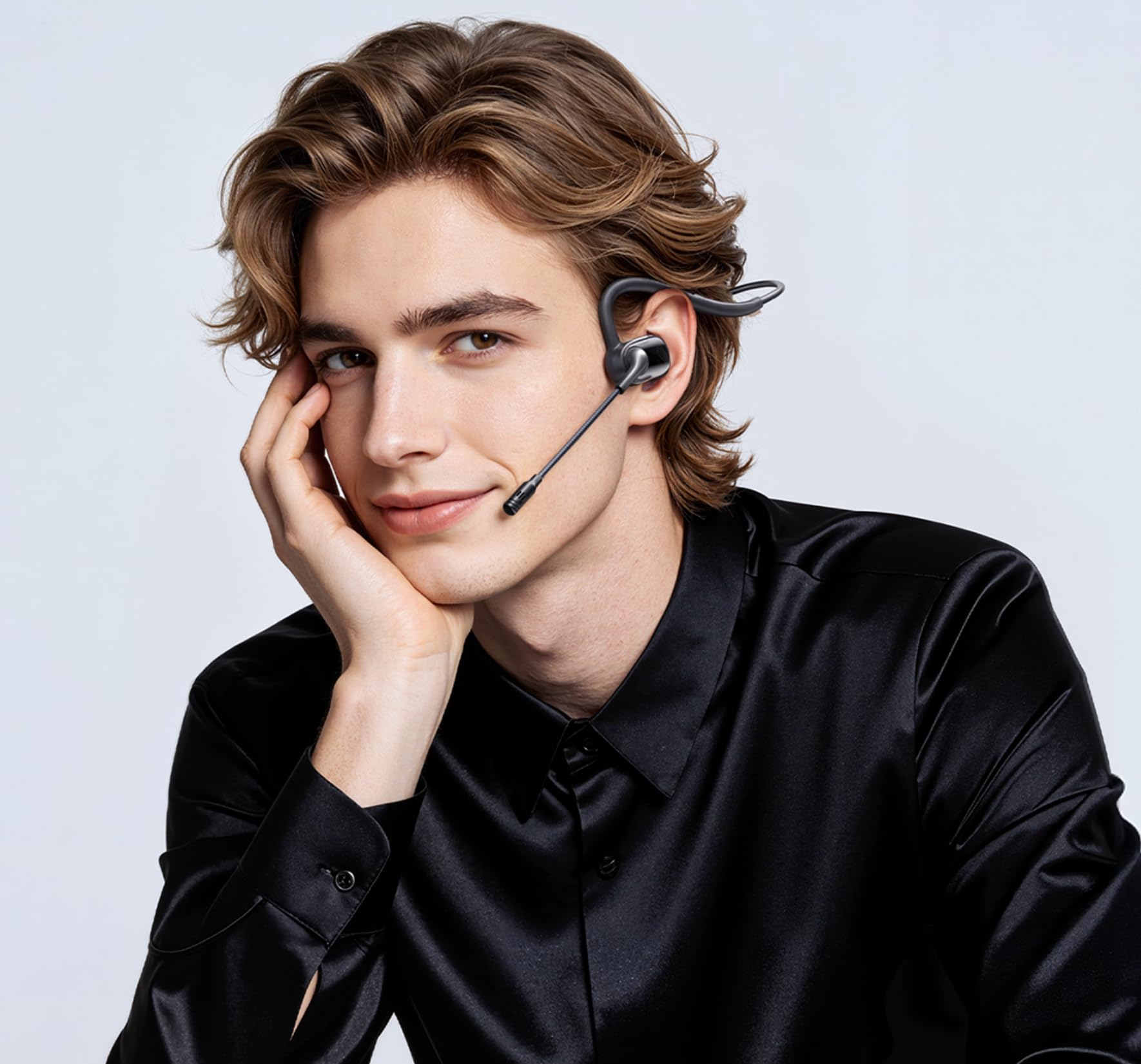 Wired Headset for PC/Laptop with Noise-Canceling Boom Microphone,USB-A, in-Line Controls, Over-Ear Hook Design for Calls (USB-A Jack)-image-24