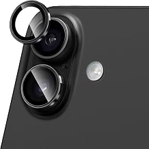 Camera Lens Protector for iPhone 17, 9H Ultra-thin Tempered Glass, Scratch Resistant, Case Friendly, Metal Individual Camera Cover Accessories, Black