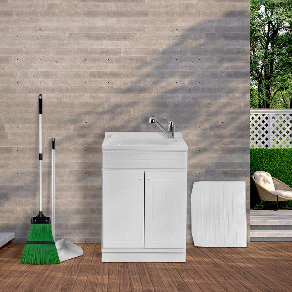 Mobile lavatoio in Resina, ideale per esterni e interni, 45x50-50x50-45x60-60x50-60x60, COMPLETO di asse lavaggio e kit sifone + piletta (60x60)