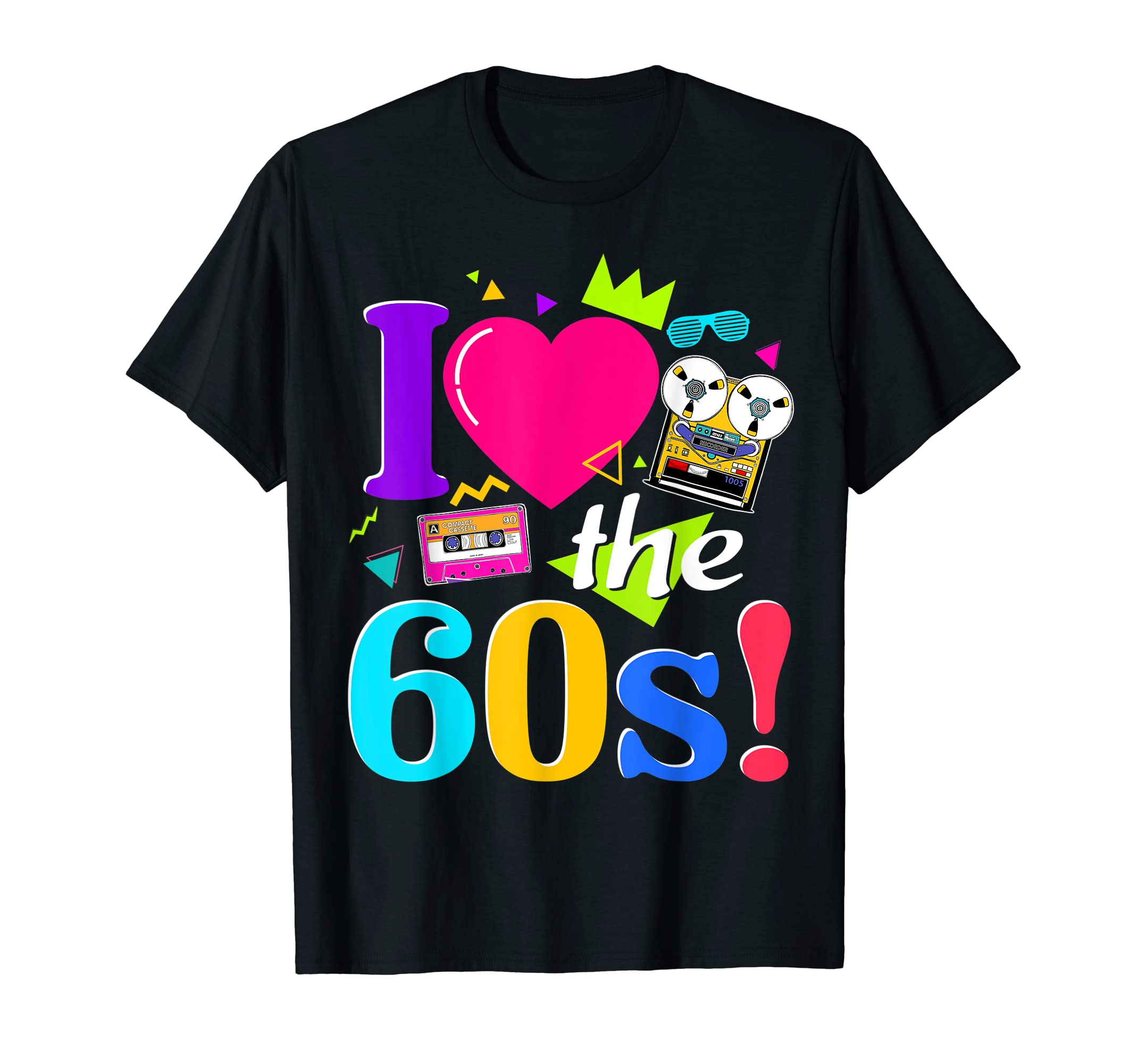 Vintage I Love The 60's Made Me 1960 60's Cassette Tape T-Shirt