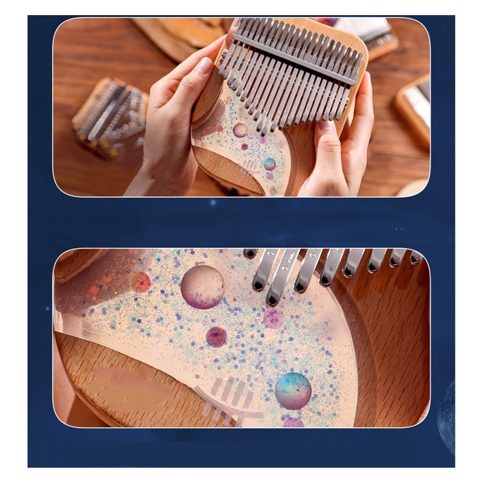 kalimba mini 17-tonowa kalimba w stylu Bright Planet nowa żywiczna płyta kciukowa kalimba fortepianowa