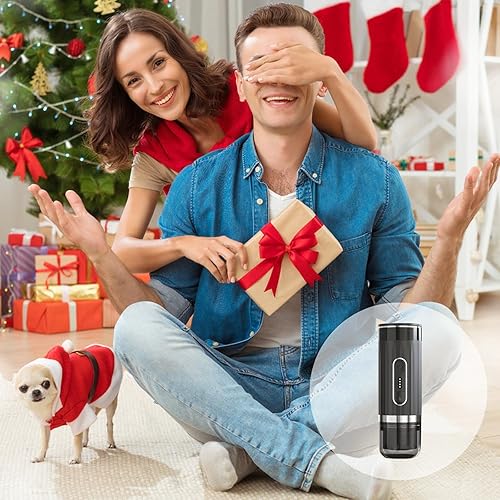 Miniatura 7 de Cafetera eléctrica portátil, cafetera de auto calentamiento, cafetera de café de viaje compatible con café molido y cápsulas NS, ideal para viajes,