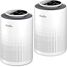 2 Pack Air Purifiers for Home Bedroom H13 True HEPA Air Filter Cleaner, Odor Eliminator, Remove Smoke Dust Pollen Pet Dander, Night Light For Home Living Room Dorm, Quiet 24dB Filtration System