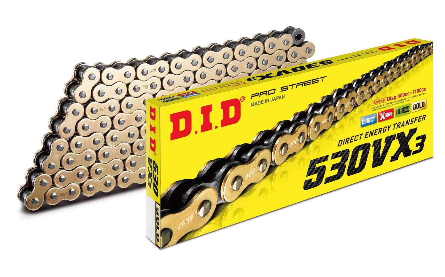 Set catena DID in acciaio 530VX3/106, infinito per Honda CB SC Nighthawk 650 ccm anno di costruzione 1982-1983