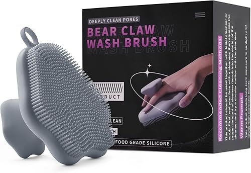 Limpiador facial de silicona, cepillos de limpieza facial manuales, cepillo de limpieza facial ecológico para piel sensible, delicada y seca,