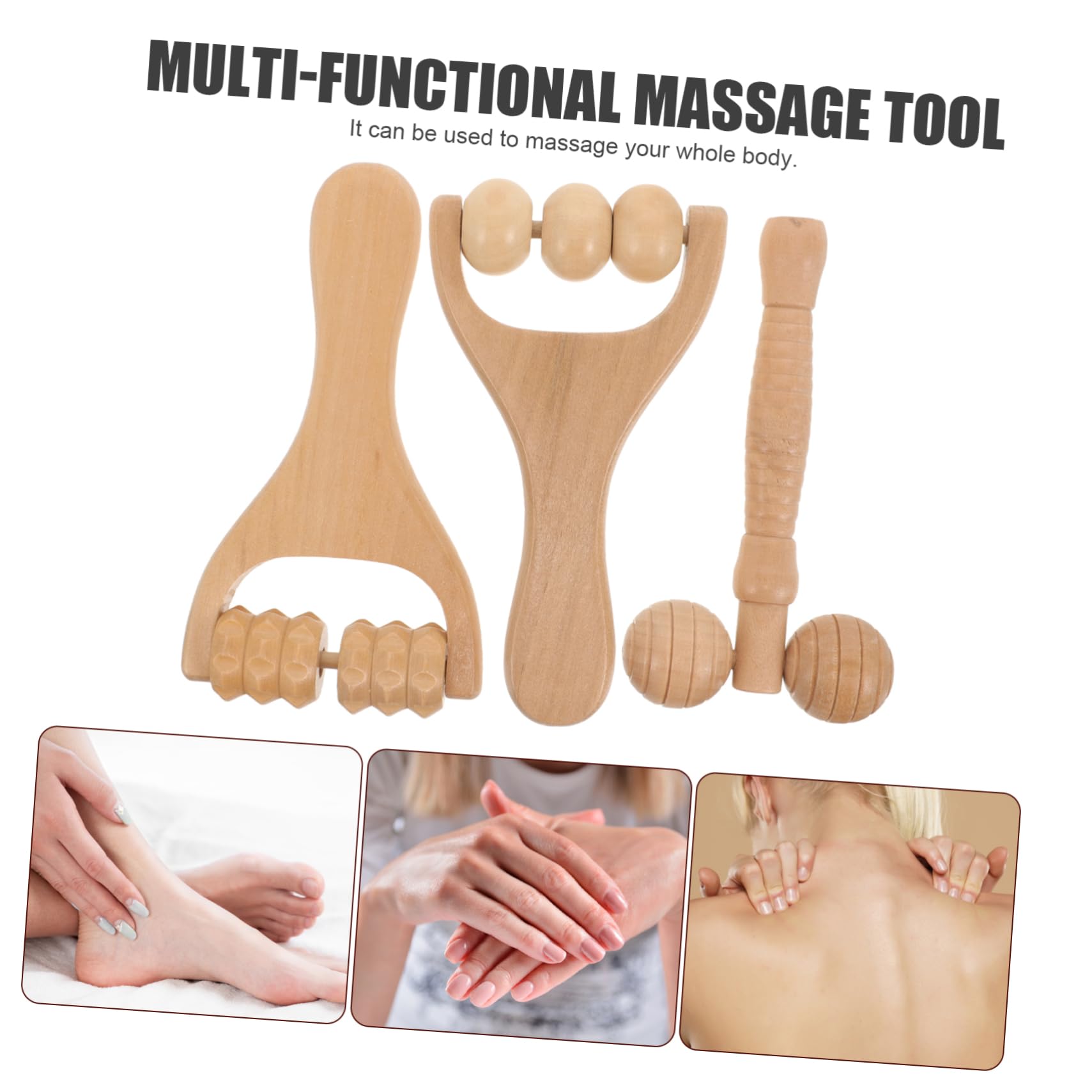PACKOVE 4 Set Massaggiatore Per Punti Di Agopuntura Massaggiatore Per Muscoli Del Collo Per Spalle Rulli Massaggianti Accessorio Per La Casa 3 pezzi * 4