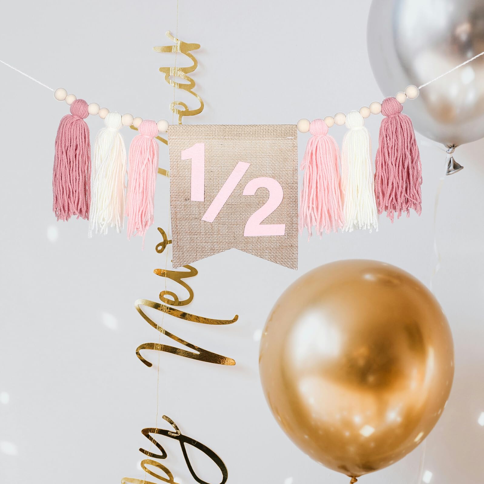 2piezas Banners Decorativos Banner Bohemio para Decoraciones de Cumpleaños Infantiles Banderines Flores para Trona para Celebraciones de Año