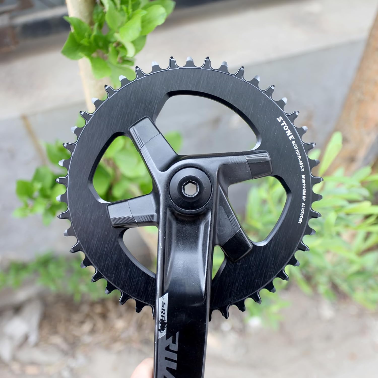 DJC Stone Chainring 107BCD for Sram Rival Crankset Round 107 Bcd Road Bike 34 36 40 42 44 46 48 50 52 54 56 58 60T AXS Flattop